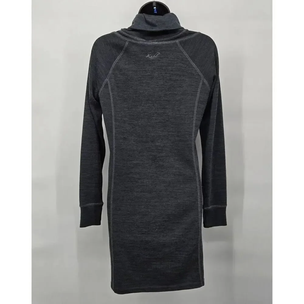 Kuhl Lea Women's Mockneck Dress Size Small Long Sleeve Gray Outdoor Pockets